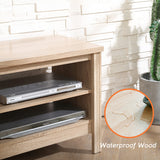 WAMPAT Farmhouse TV Stand for TVs up to 80 Inches, White Oak Entertainment Center for 75 inch TV Console Table with 6 Cubby Storage for Living Room Bedroom, 70'' WAMPAT