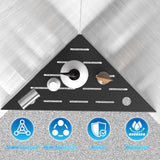 SZWQILIN Corner Shower Shelves, 10" Matte Black 304 Stainless Steel Recessed Shelf for Bathroom，Grout in Shelf with Hooks for Tiled Wall 2 Pack (Black) SZWQILIN