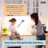 GIR: Get It Right - Premium Ultimate Silicone Spatula Turner - 12.6" x 3.0"x 0.7"- Seamless One Piece Design, Nonstick & Heat Resistant, Rubber Spatula, Baking & Cooking, BPA-Free - Slate GIR