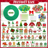 Moucuny 32 Sets DIY Christmas Crafts Kits Christmas Foam Wreath Craft Kits Snowman Santa Bows Sticker Christmas Wreath Ornaments Christmas Arts and Crafts for Christmas Tree Home Indoor Decoration Moucuny