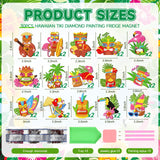 Kingdder 30 Pcs Hawaii Diamond Painting Magnets Kits Tiki Diamond Painting Art Refrigerator with Completed Tools for Summer DIY Craft Project, Party Favor, Fridge Locker Decor Kingdder