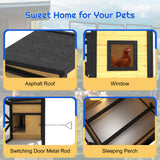 TIMHAKA 71'' Chicken Coop with Wheels, Outside Chicken House for 2-3 Chickens, Outdoor Wooden Mobile Duck Coops with Run & Waterproof Asphalt Roof, Removable Tray for Backyard Poultry Pet Hutch TIMHAKA