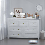 BORNOON 7-Drawer Dresser for Bedroom, Chest of Drawers with Ample Storage, Modern Farmhouse-Style Wooden Dresser for Bedroom, Hallway, Entryway, Closet (White) BORNOON