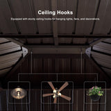 PURPLE LEAF 12' X 14' Hardtop Gazebo Canopy with Curtains and Netting for Patio Deck Backyard Heavy Duty Sunshade UV Protection Metal Outdoor Permanent Pavilion PURPLE LEAF