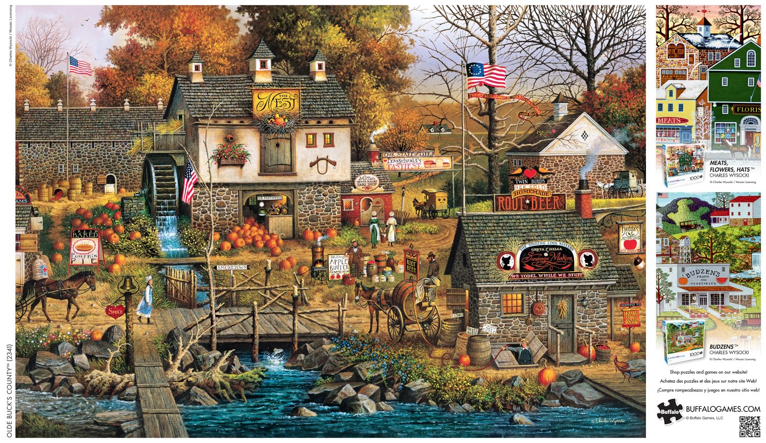 Buffalo Games - Olde Buck's County - 2000 Piece Jigsaw Puzzle for Adults Challenging Puzzle - Finished Size 21.25 x 15.00 - WoodArtSupply