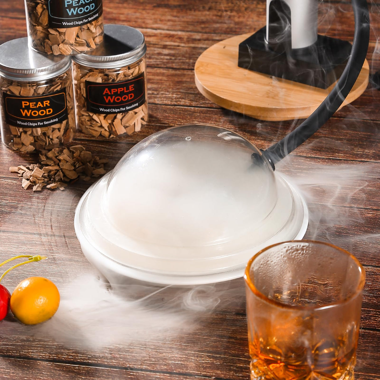 DGYJJZ 6Pack Natural Wood Chips for Smoker Grill and Smoking Gun, Oak, Pecan, Apple, Pear, Cherry and Peach About 80g Each, Smoker Woodchips for BBQ Smoking Beef Pork Chicken Fish and Whisk DGYJJZ