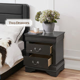 Yaheetech Fully-Assembled Nightstands Set of 2, 2-Drawer Nightstands Large Classic Bedside Tables with Storage, Wooden Painted Storage Cabinet for Bedroom, 21.5″L×16″W×24.5″H, Rustic Gray Yaheetech