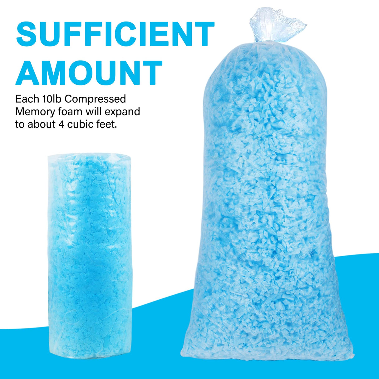 DR.DUDU 10lbs Shredded Memory Foam Filling for Bean Bag Filler, Soft and Convenient Pillow Stuffing Foam for Couch Cushion Dog Bed Chair Arts Crafts, Added Gel Particles DR.DUDU