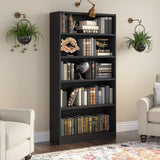 Bush Furniture Universal Tall 5 Shelf Bookcase in Black, Vertical Storage and Display Bookshelf for Home Office or Living Room Organization Bush Furniture
