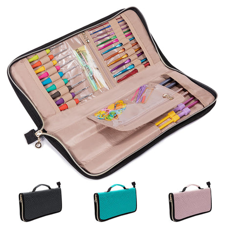 MYBAGZING Knitting Needles Case (Up to 14 Inches) - Organizer for Knitting and Crochet Accessories - Empty Hook Case MYBAGZING