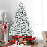 Outroad 7ft Snow Flocked Christmas Tree Premium Hinged Artificial Pine Tree,Xmas Tree Metal Stand and 1000 Lush Branch Tips Holiday Decorate, Easy to Assemble,White OUTROAD OUTDOOR CAMPING GARDEN PATIO