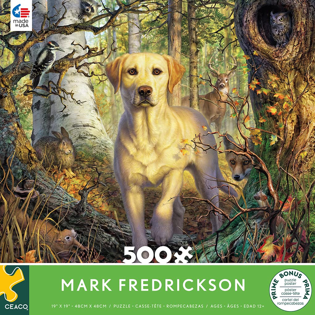 Ceaco - Mark Fredrickson - Yellow Lab - 500 Piece Jigsaw Puzzle