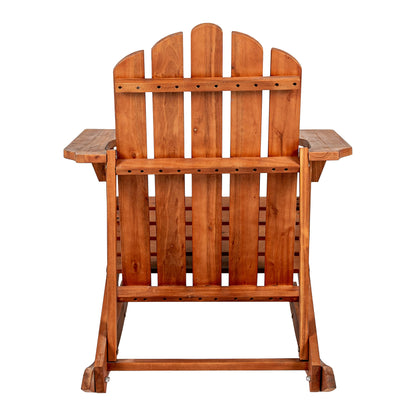 JONATHAN Y PAT1000A Kiawah Outdoor Patio Classic Acacia Wood Adirondack Rocking Chair for Garden, Lawn, Backyard, Pool, Deck, Beach, Firepit, Light Brown - WoodArtSupply