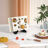 Webtrlics Cookbook Stand, Cookbook Holder for Kitchen,Black Recipe Book Holder for Counter,Wooden Plate Holder Display Stand for Tabletop (Black) Webtrylics