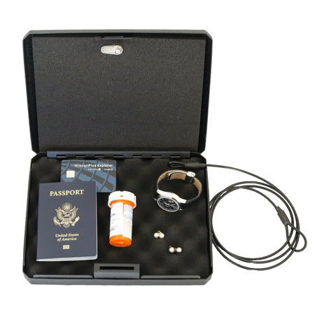 FSDC (Firearm Safety Devices) – FSDC-MLC9000 Keyed Lockable Steel Case with Security Cable – Heavy-Duty Powder Coated Steel FSDC