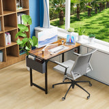 DUMOS 40 Inch Office Small Computer Desk Modern Simple Style Writing Study Work Table for Home Bedroom - Wood Brown DUMOS