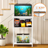 BSONE 5-10 Gallon Fish Tank Stand, Small Aquarium Stand Shelf, 0.71" Thickened Tabletop, 20.5" Wx11 Dx31 H, White BSONE