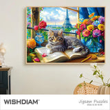Jigsaw Puzzles 1000 Pieces - WISHDIAM Puzzles for Adults - Cats Kitten Pets Animal Lovers Impossible Hard Difficult Challenging Puzzles for Home Decor Birthday Party Gifts Toy (Shadow of Paris) WISHDIAM