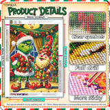 YOMEIA 5D Christmas Decorations Gnome Diamond Painting Kits for Adults&Beginner Full Drill Diamond Art Paint with Round Diamonds DIY Gem Painting Kit for Home Wall Decor YOMEIA