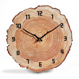 YRUDMBIN Rustic Wall Clock Silent 12 Inch Battery Operated Wooden Home Decor for Bathroom Kitchen Bedroom Living Room,Annual Ring YRUDMBIN