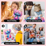 nekpiahu 6 Pack Cartoon Paint by Numbers for Kids with Framed Canvas-with Wooden Easel, Paint by Number for Kids Ages 4-8-12, DIY Easy Acrylic Oil Painting Kits for Home Wall Decor (8X8inch) nekpiahu