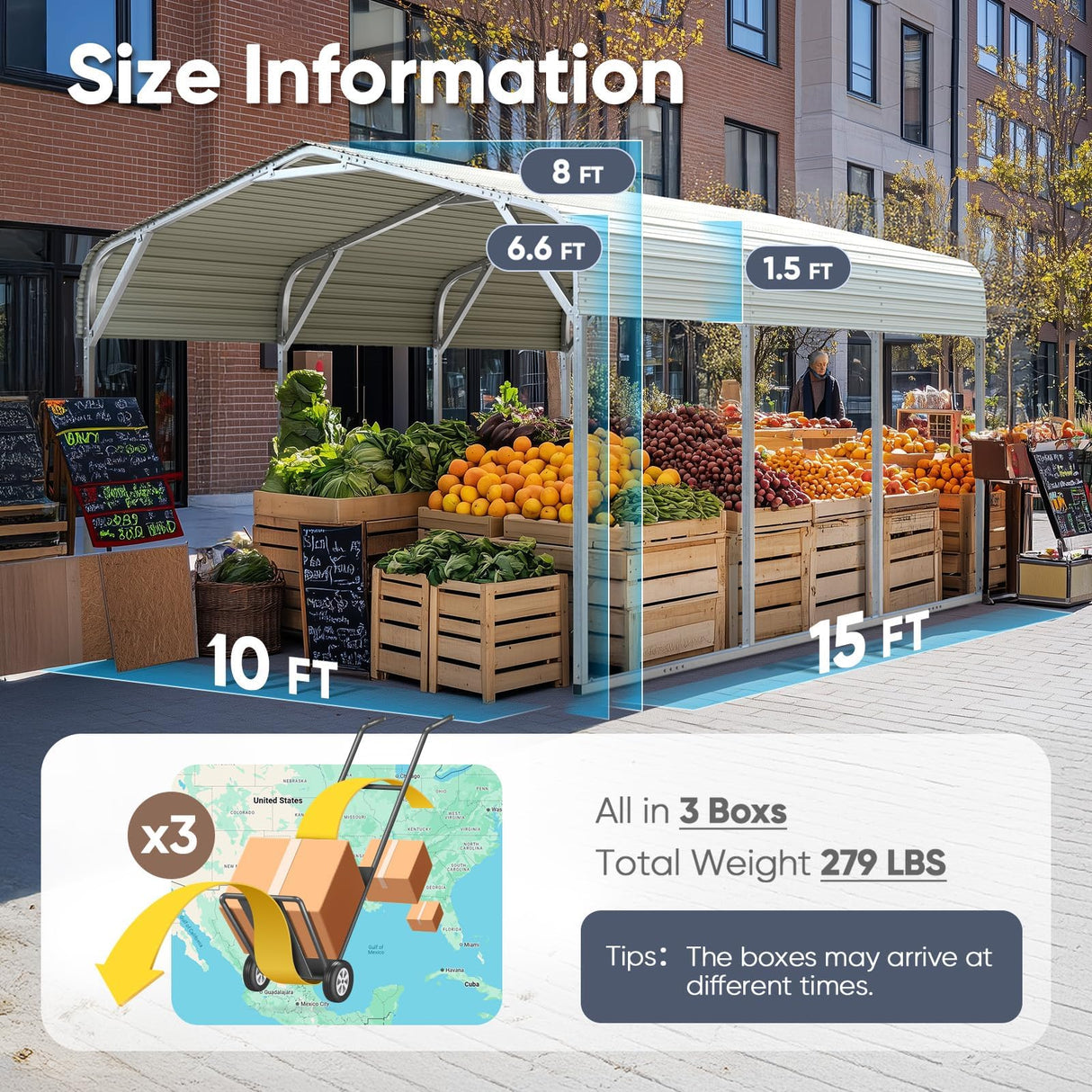 Quictent 10x15 ft Metal Roof Carport Kits Hard Top Garage Heavy Duty Steel Car Canopy, White Quictent