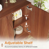 Tribesigns Sideboard Buffet Storage Cabinet Set of 2, Retro Kitchen Sideboard Cabinet with Adjustable Shelves 55" Accent Cabinet with Doors for Living Room, Walnut (Walnut) Tribesigns