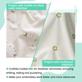 Craftido Fusible Iron on No Show Mesh Machine Embroidery Stabilizer Backing 12" x 10 Yd roll - Light Weight 1.8 oz for Machine Embroidery and Hand Sewing craftido