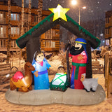 MUMTOP 6 FT Christmas Inflatables Outdoor Decorations - Nativity Scene Nativity Sets Inflatable Outdoor, Built-in LED Light Christmas Blow Up Yard Decorations MUMTOP