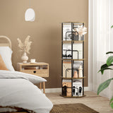 SUNMORY 4 Tier Rotating Bookshelf Tower, Revolving 360 ° Spinning Bookcase, Hexagonal Corner Book Shelf Storage Carousel, Vertical Rotate Turning Organizer Book Shelves for Living Room Office Bedroom SUNMORY