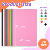 Funria 24Pcs 3mm EVA Embroidery Foam 6" x 9" Puffy Foam for 3D Embroidery Craft Foam Sheets for Cosplay Costume Sewing Hats Caps Garments Jackets Bags Backpacks DIY(11 Colors） Funria