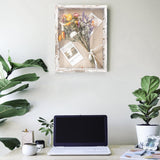 FramePro Shadow Box Frame Display Case 12x16 with Removable Shelves, Deep Memory Box Trinket Knick Knack Shelf Cabinet for Collector, Keepsake Coins Military Medals Wedding Flowers White FramePro