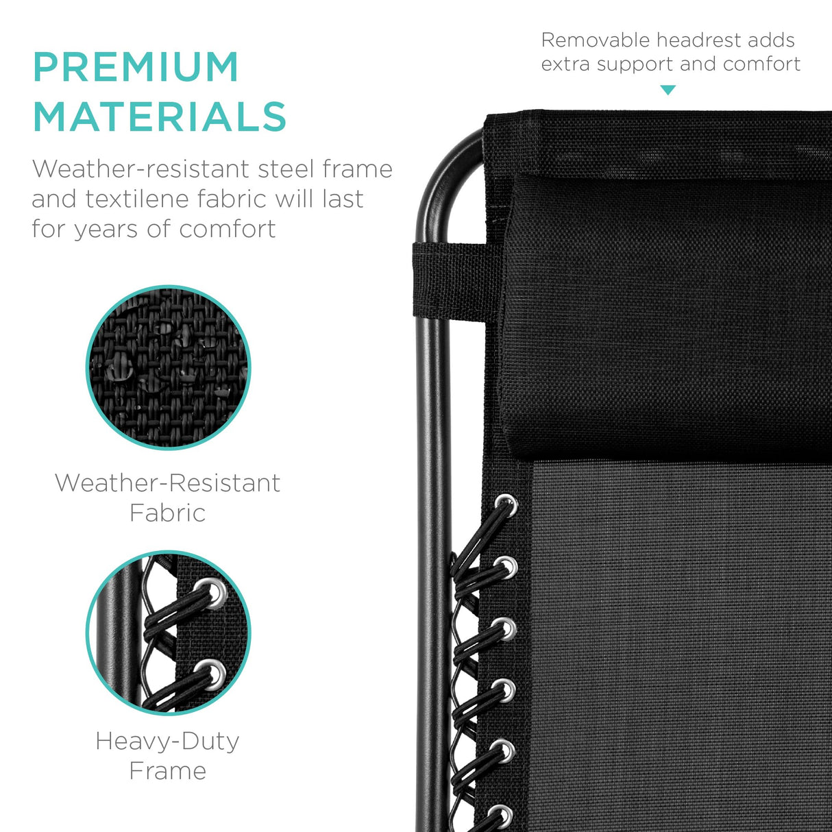 Best Choice Products Set of 2 Adjustable Steel Mesh Zero Gravity Lounge Chair Recliners w/Pillows and Cup Holder Trays - Black Best Choice Products