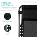 Best Choice Products Set of 2 Adjustable Steel Mesh Zero Gravity Lounge Chair Recliners w/Pillows and Cup Holder Trays - Black Best Choice Products