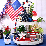 Chunful 3 Pcs Memorial Day Wooden Table Signs Independence Day Table Decor Patriotic Freestanding Double Side Sign Farmhouse Wood Block for 4th of July Home Party Supplies Chunful