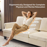 VINGLI Beige 83" Sofa Couches for Living Room, Corduroy Modern Comfy 3 Seater Couch 25.6" Deep Seat Upholstery Cozy Sofas for Small Space, Bedroom, Apartment, Home Office VINGLI
