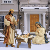 MorningRo 3 Pcs Metal Outdoor Nativity Scene Set Large 48.9" Tall Holy Family Outdoor Decorations with Sturdy Stakes Jesus Joseph Mary Yard Signs for Easter Christmas Holiday Lawn Home Garden Decor MorningRo