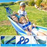 ANAGOO Double Hammock with Stand, 2 Person Hammock with Carrying Bag,Heavy Duty Portable,500 lb Capacity, Perfect for Both Indoors and Outdoors,Wide Blue ANAGOO