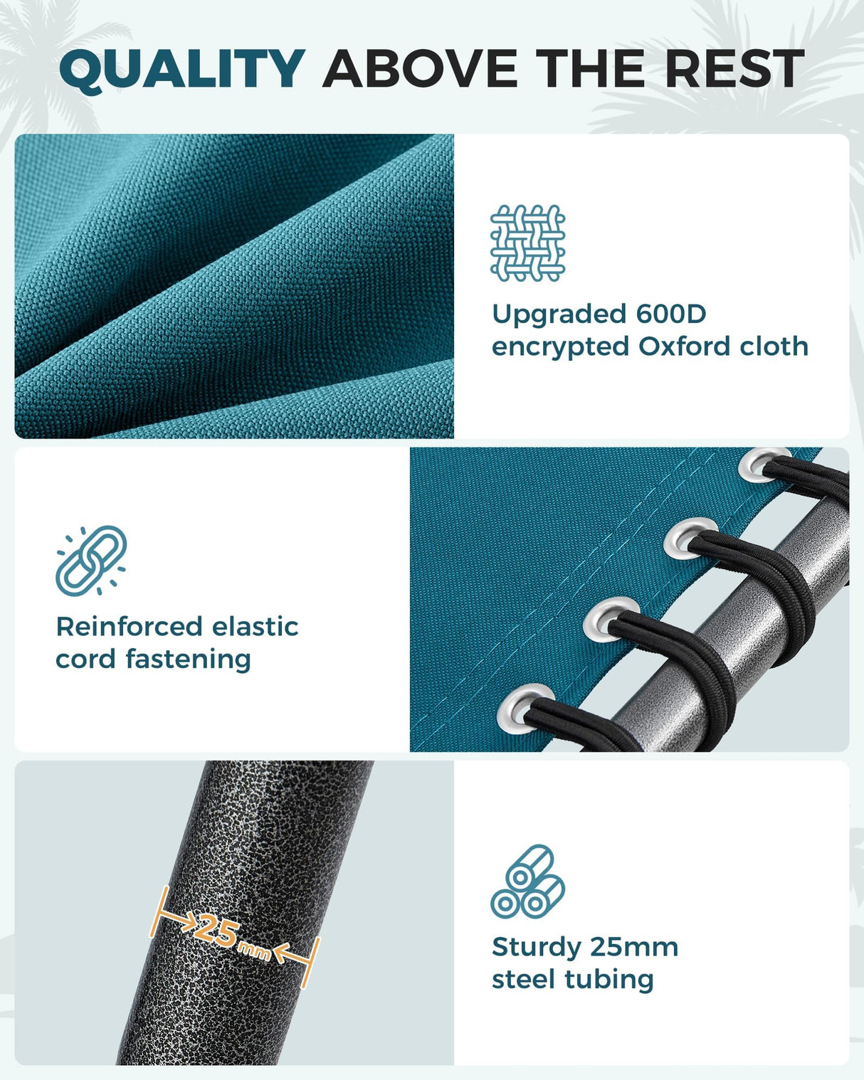 KingCamp Oversized Tanning Chair, Extra-Wide Padded Folding Chase Lounge Chairs Portable Adjustable 5-Position 400lbs Heavy Duty Lounger with Double-Layer Oxford for Outdoor Beach Patio Sun Pool KingCamp