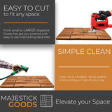 Interlocking Deck Tiles 24 x 12 Long Boards Snap Together Wood Flooring - Acacia Hardwood Outdoor Flooring for Patio - Floor Decking Tile, Waterproof Balcony Flooring 24 Sq Ft (2 Pack (12 Pieces)) Majestick Goods
