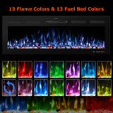 VINEMOUNT 48“ Smart Electric Fireplaces Inserts, Remote & Touch Screen & APP Control, Recessed & Wall-Mounted Fireplace Heater with Thermostat,Multi-Color Flames… VINEMOUNT