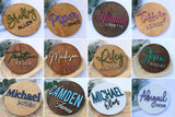 Custom Round Nusery Name Sign, Personalized 3D Baby Name Announcement Sign, Personalized Wooden Wall Plaque, 3D Wall Art for Children & Kids Rooms, Family Name Signs, 30 Colors (Design 9) Obsidian Home Creations