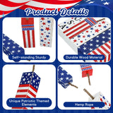 Weysat 5 Pcs 4th of July Tiered Tray Decor Wooden Rustic Patriotic Fireworks Centerpiece Wood Memorial Day Independence Day Red White and Blue Decorations for Farmhouse Home Table Decor Weysat