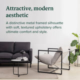 ZINUS Aidan Sling Accent Chair, Metal Framed Armchair with Shredded Foam Cushioning, Oatmeal Zinus