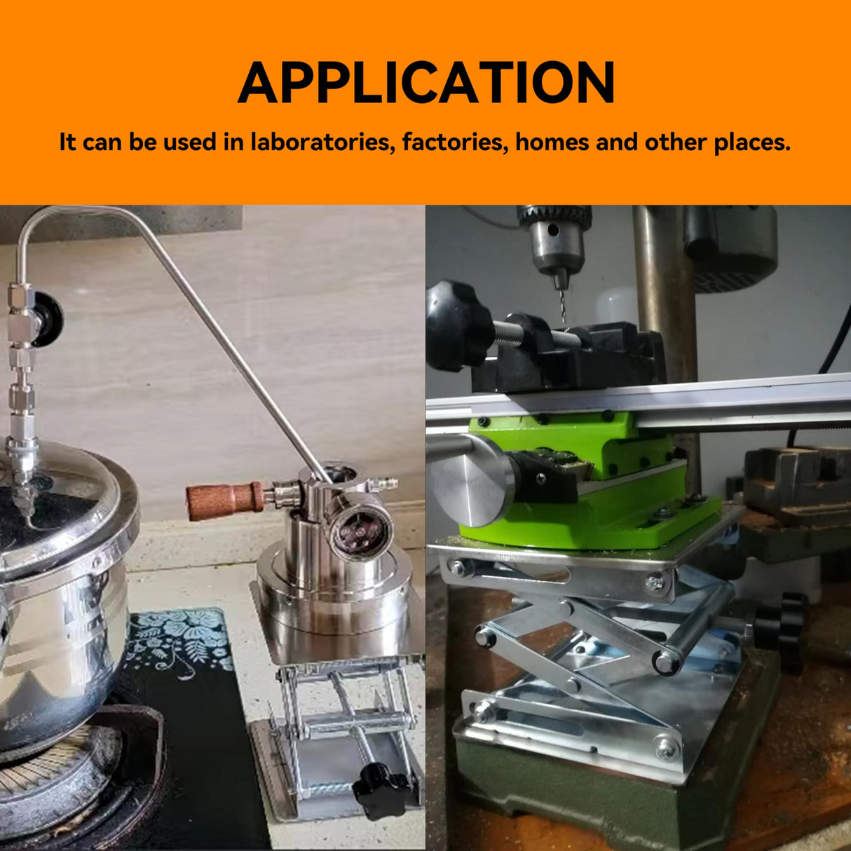 TEXALAN(R) Lab Jack Stainless Steel Lift Table Scissor Jack 12"x12"x18" Max Load 55 lbs/25kg TEXALAN