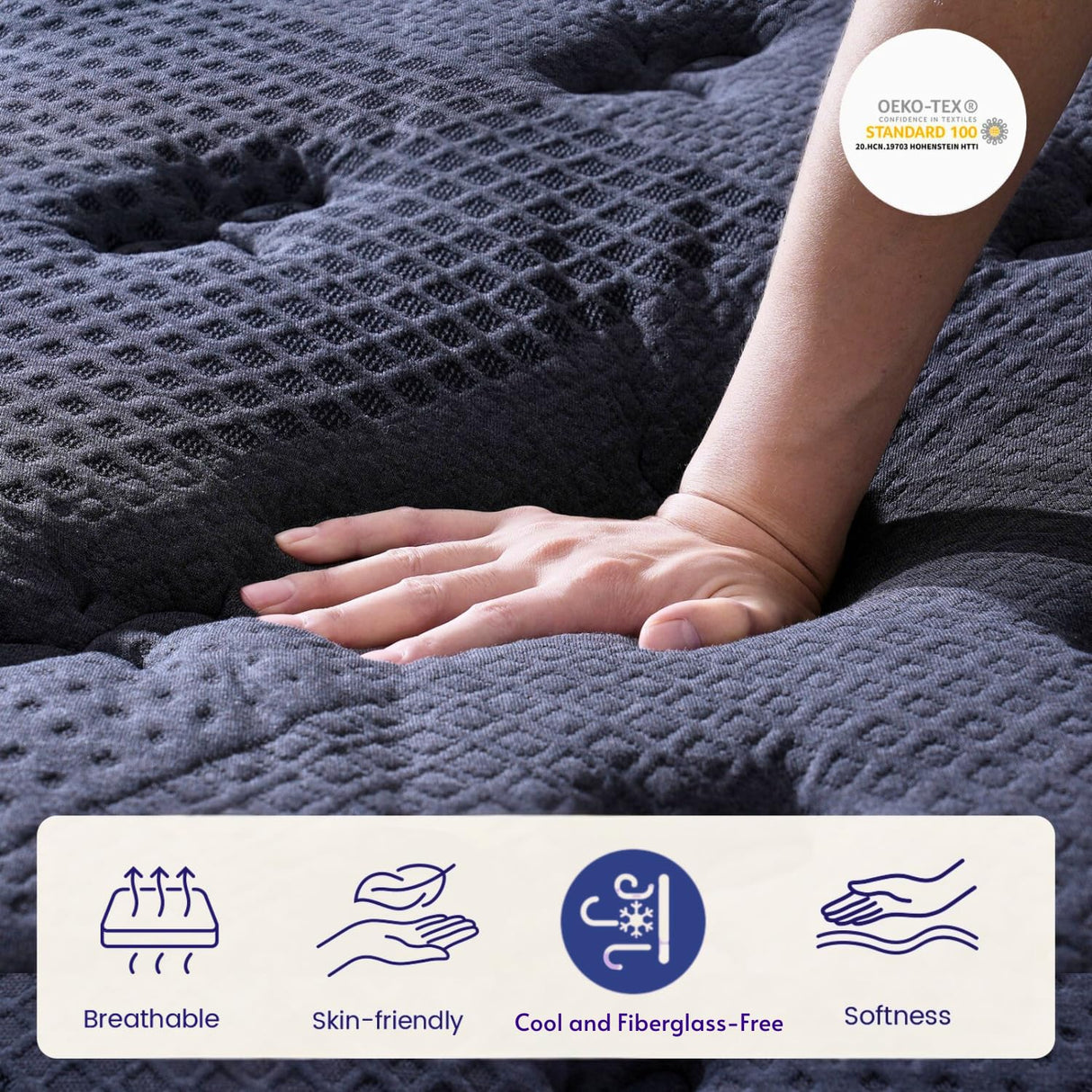 Queen Size Mattress, 16 Inch Deluxe Hybrid Queen Mattress in a Box, Medium Firm Mattresses With Gel Memory Foam & Pocket Springs, Pressure Relief, Cooling, Extra Edge Support [Upgraded Support] FANSACE