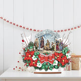 Christmas Diamond Painting Kits Desktop Ornament, Diamond Art Religion Christmas Wreath Diamond Painting Tabletop Ornaments Kit for Adult Beginner Christmas Decor DIY Crafts Gift antor