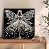 Ceiomez Fairy Diamond Painting Kit for Adults, Butterfly Fairy Diamond Art Kits, DIY Special Shape Crystal Rhinestones Diamonds Gem Art Kits for Adults for Home Decoration Gifts 12x12inch Ceiomez