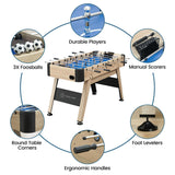 IDEALHOUSE 54 Inch Full Size Foosball Table, Soccer Table Game for Kids and Adults, Arcade Table Soccer for Home, Indoor Game Room Sport, Easy Assembly IDEALHOUSE