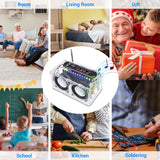 BANRIA DIY Bluetooth-Compatible Speaker Kit,Recording Function FM Radio Soldering Practice Kit with LED Spectrum,TF/AUX/Bluetooth/USB Support,Remote Control Soldering Project for Indoor/Outdoor Use BANRIA